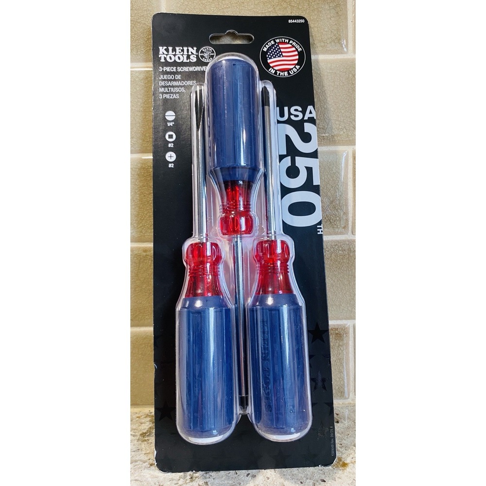 Klein Tools 85443250 250th Anniversary Screwdriver Set 3-Piece USA NIB FREE SHIP
